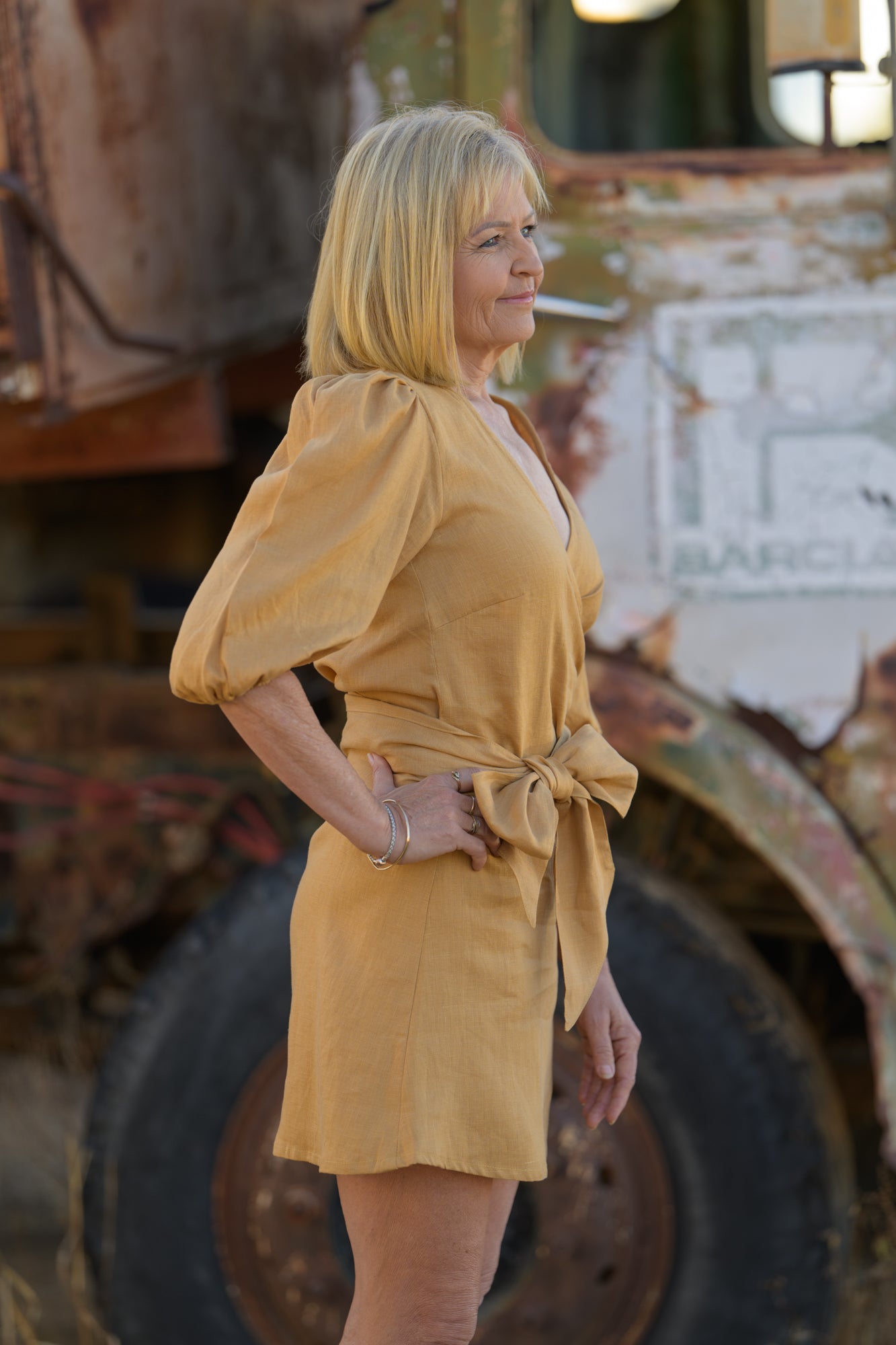 Drovers Dream Premium Linen Dress - Tan