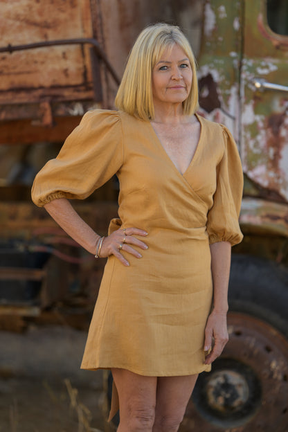 Drovers Dream Premium Linen Dress - Tan