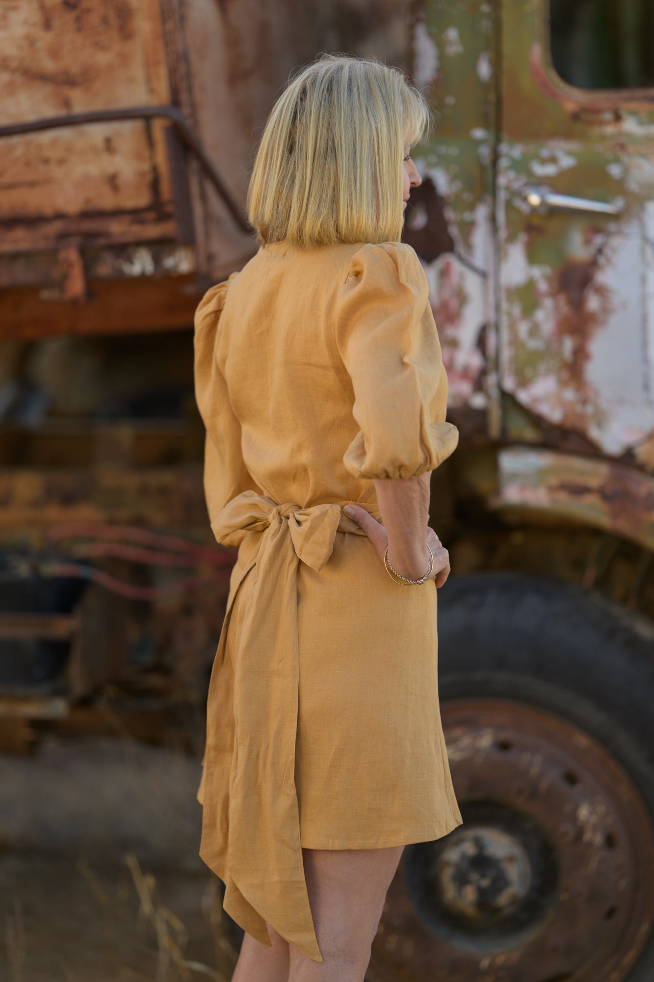 Drovers Dream Premium Linen Dress - Tan