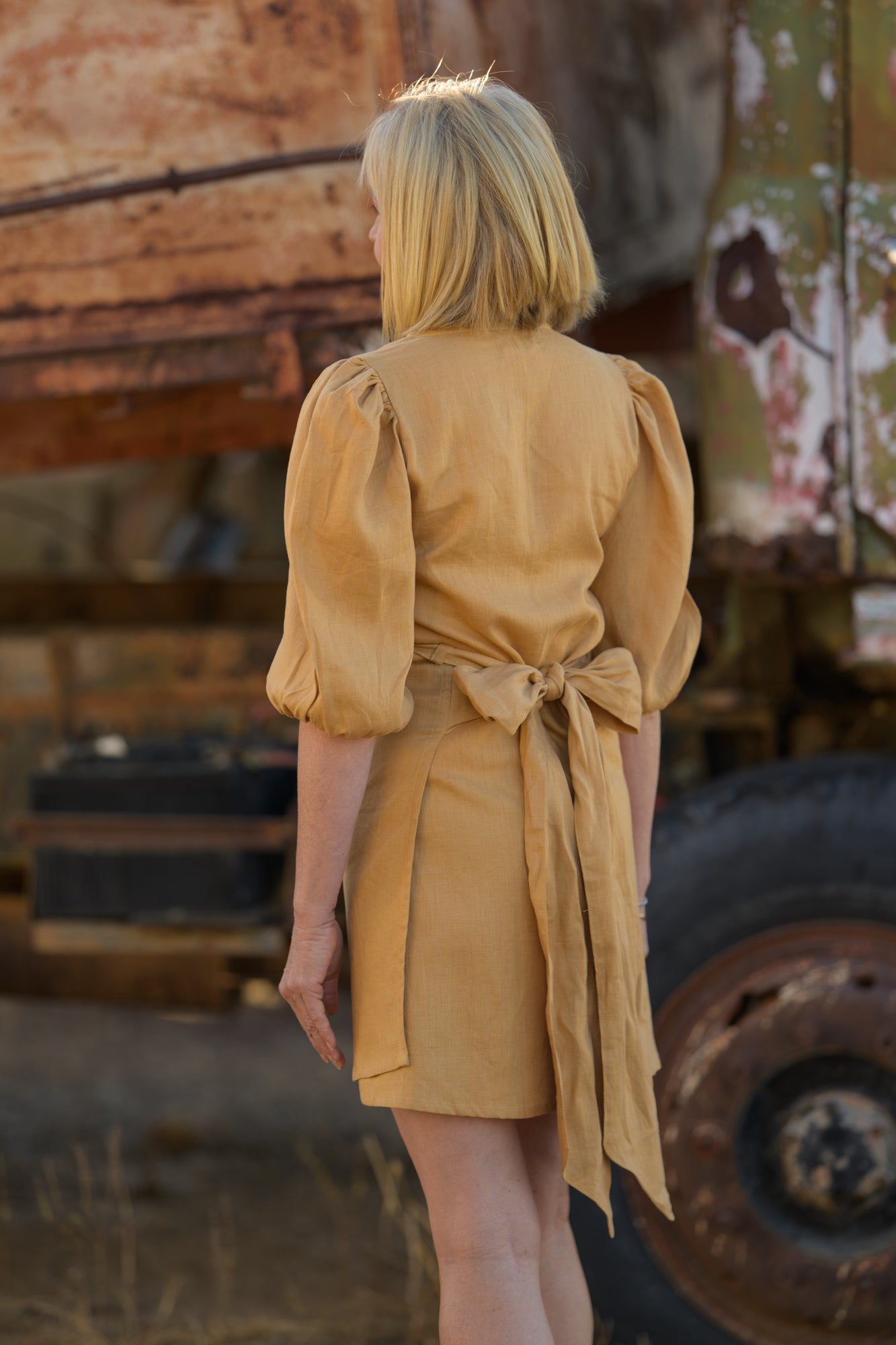Drovers Dream Premium Linen Dress - Tan