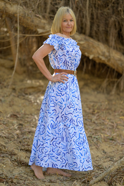 River Stone Premium Poplin Dress - Pattern