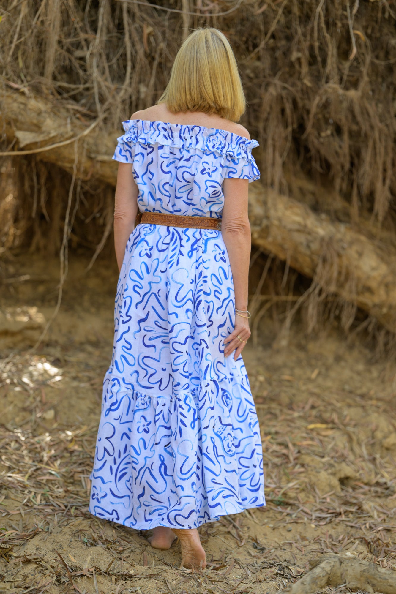 River Stone Premium Poplin Dress - Pattern