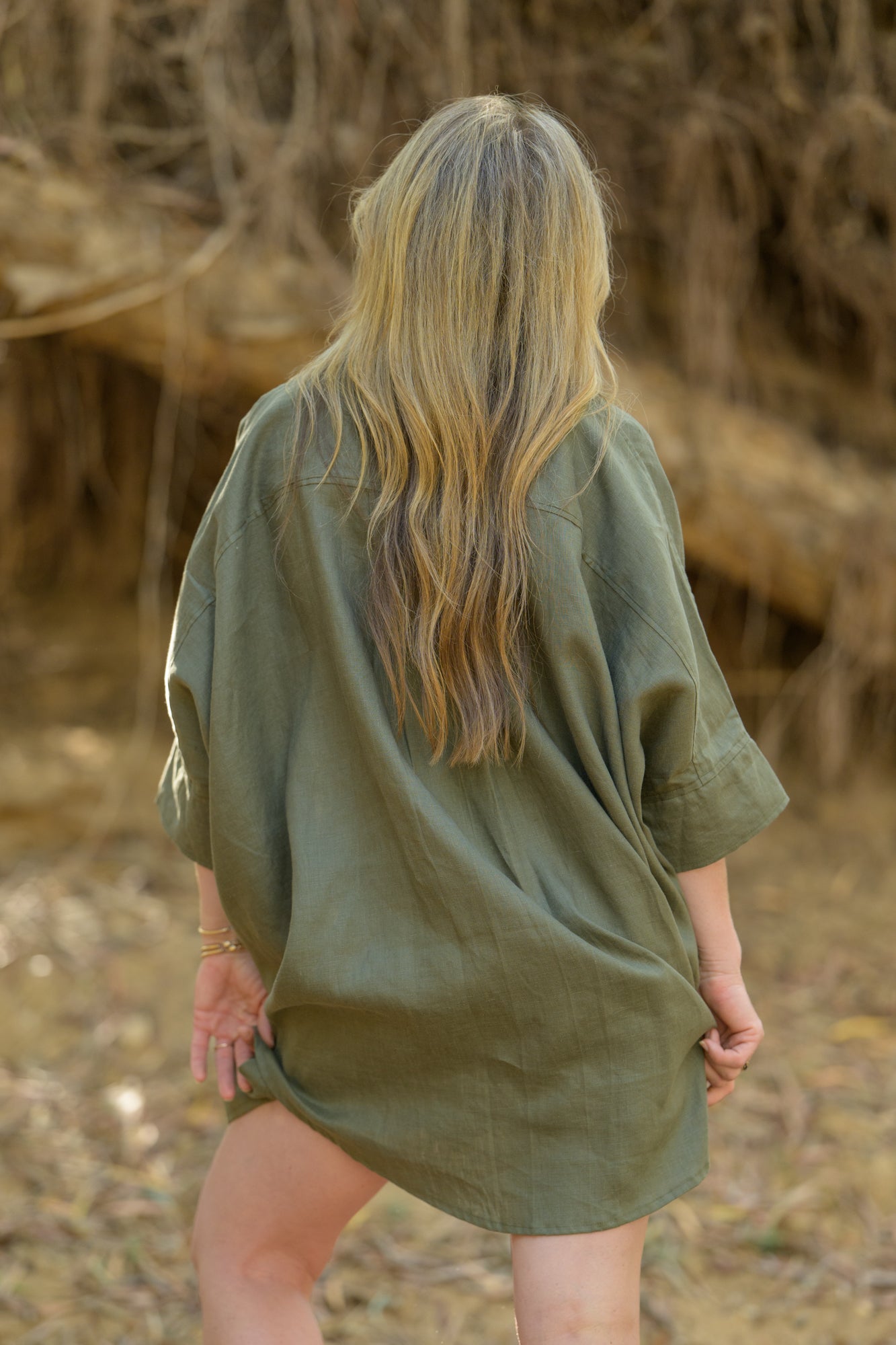 Galah Top Pure Linen - Khaki