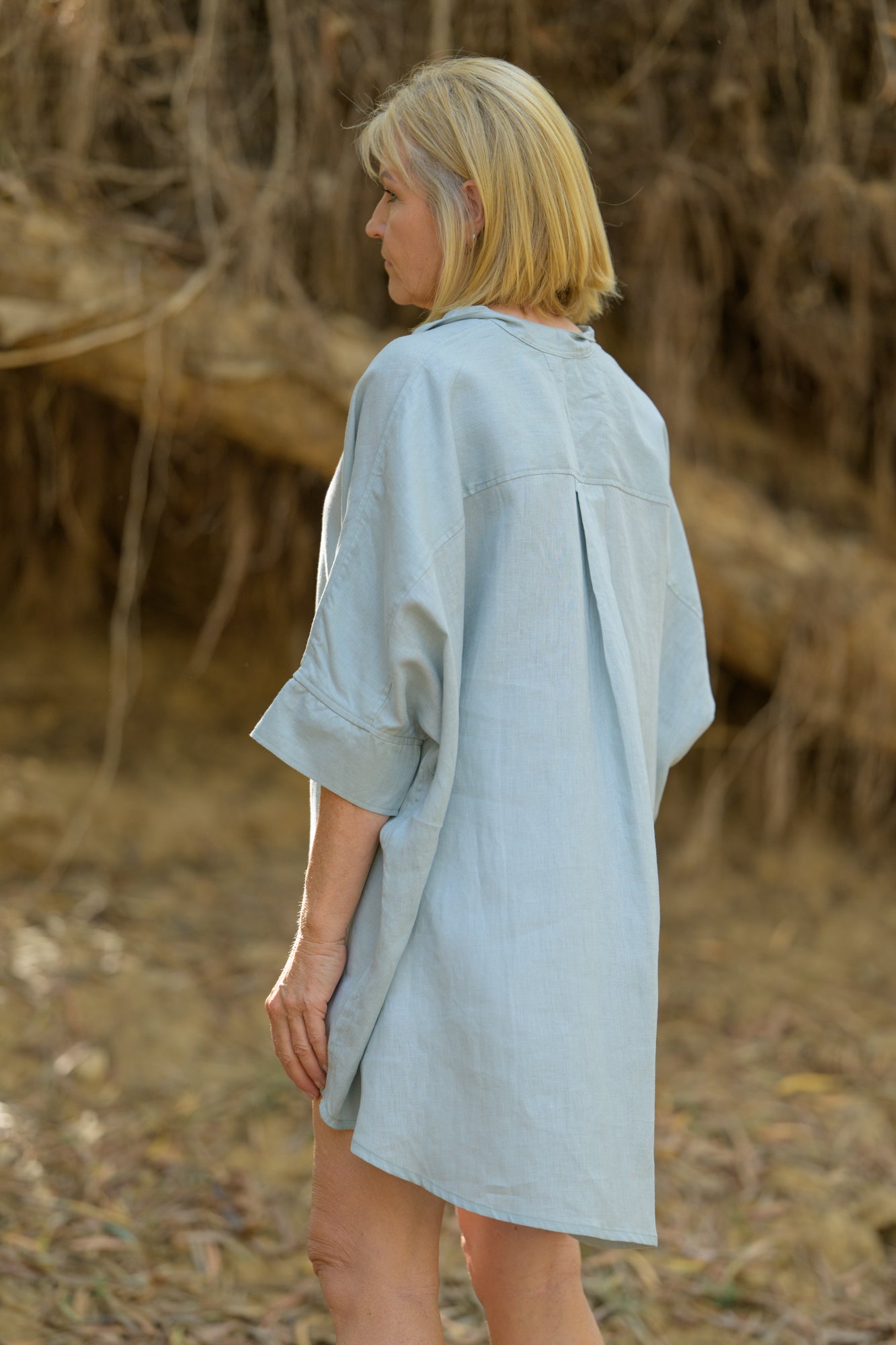 Galah Top Pure Linen - Seafoam